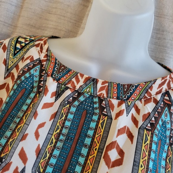 Glam brand women's boho patterned slip mini dress size small - Picture 3 of 10